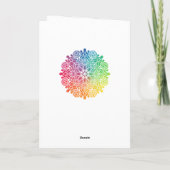 レインボーマンダラインディアン結婚ズフォト サンキューカード (裏面)