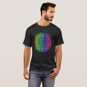 レインボーマンダラスンバースト幾何学ヨガバイブ禅W Tシャツ (正面フル)