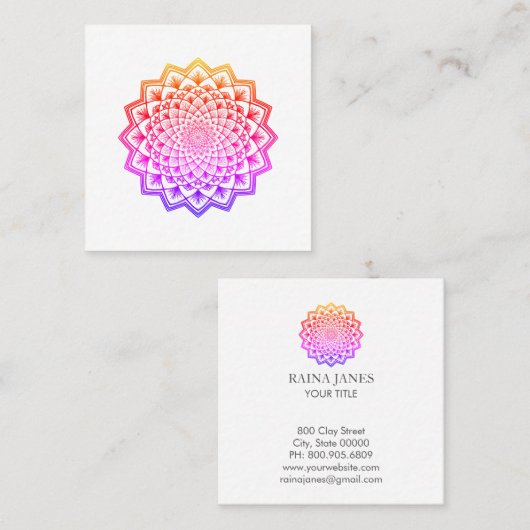 レインボーマンダラライフコーチカウンセラー スクエア名刺 (正面/裏面)