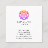 レインボーマンダラライフコーチカウンセラー スクエア名刺 (裏面)