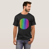レインボーマンダラロゼットパターン幾何学ヨガビブラ Tシャツ (正面フル)