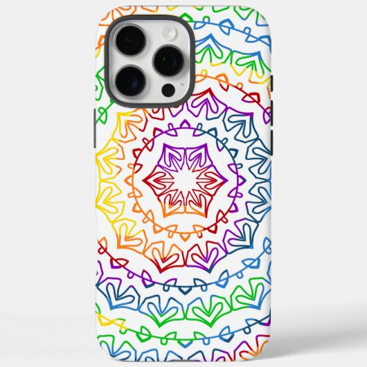 レインボーマンダラ柄デザイン Case-Mate iPhoneケース (裏面)