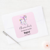 レインボーマン&テールキャンドルと美しいユニコーン スクエアシール (封筒)