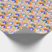 レインボーマーカーイラストレーション：子供っぽいシームレスなパット ラッピングペーパー (角)