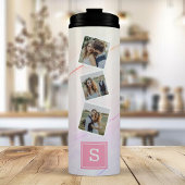 レインボーマーブルトレンディーフォトコラージモノグラム タンブラー