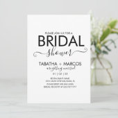 レインボーマーブルパターンスクリプトブライダルシャワー 招待状 (スタンド正面)