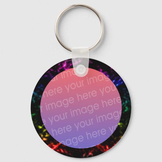 レインボーマーブルフォトフレーム キーホルダー (正面)