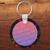 レインボーマーブルフォトフレーム キーホルダー (正面)