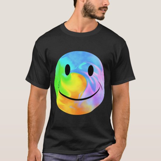 レインボーマーブル顔Tシャツ Tシャツ (正面)