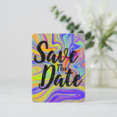 レインボーマーブル 結婚式 Save The Date 招待状 (スタンド正面)