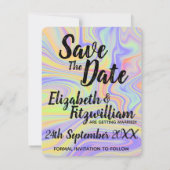 レインボーマーブル 結婚式 Save The Date 招待状 (裏面)