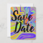 レインボーマーブル 結婚式 Save The Date 招待状 (正面)