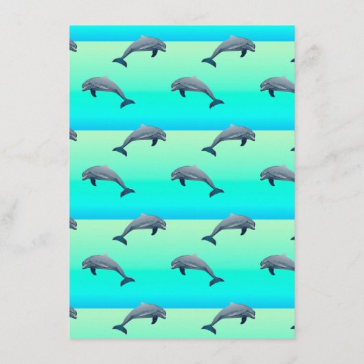 レインボーマーメイドウィズドルフィンサマー誕生日 エンクロージャーカード (裏面)