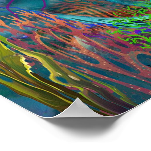 レインボーマーメイドジェリープロムドレスポスター ポスター (角)