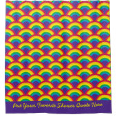 レインボーマーメイドスケールカスタム引用文 シャワーカーテン (正面)