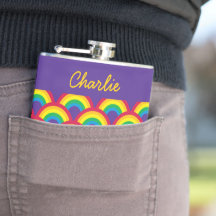 レインボーマーメイドスケールスモール名前をカスタムするフラスコ