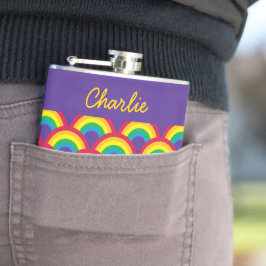 レインボーマーメイドスケールスモール名前をカスタムするフラスコ フラスク