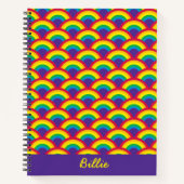 レインボーマーメイドスケール名前をカスタムする ノートブック (正面)