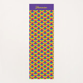 レインボーマーメイドスケール名前をカスタムする ヨガマット (正面)