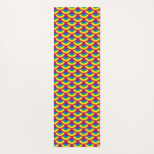 レインボーマーメイドスケール名前をカスタムする ヨガマット (裏面)