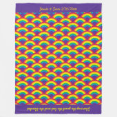 レインボーマーメイドスケール フリースブランケット (正面)