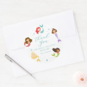 レインボーマーメイドステッカー ラウンドシール (封筒)