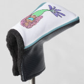 レインボーマーメイドピンクブルーパープルグリーン ゴルフヘッドカバー (3/4 正面)