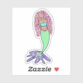 レインボーマーメイドピンクブルーパープルグリーン シール (シート)