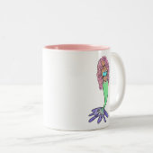 レインボーマーメイドピンクブルーパープルグリーン ツートーンマグカップ (正面右)