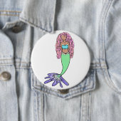 レインボーマーメイドピンクブルーパープルグリーン 缶バッジ (インサイチュ)