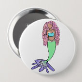 レインボーマーメイドピンクブルーパープルグリーン 缶バッジ (正面&裏面)