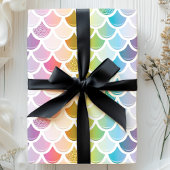 レインボーマーメイドフィッシュはかりで測かわいいパタ航海のーン ラッピングペーパー