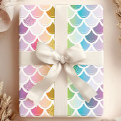 レインボーマーメイドフィッシュはかりで測かわいいパタ航海のーン ラッピングペーパー
