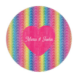 レインボーマーメイドプライドハート カッティングボード