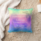 [レインボーミスト]蝶セレニティ祈りの言葉 クッション (ブランケット)