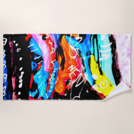 レインボーミックスド ビーチタオル