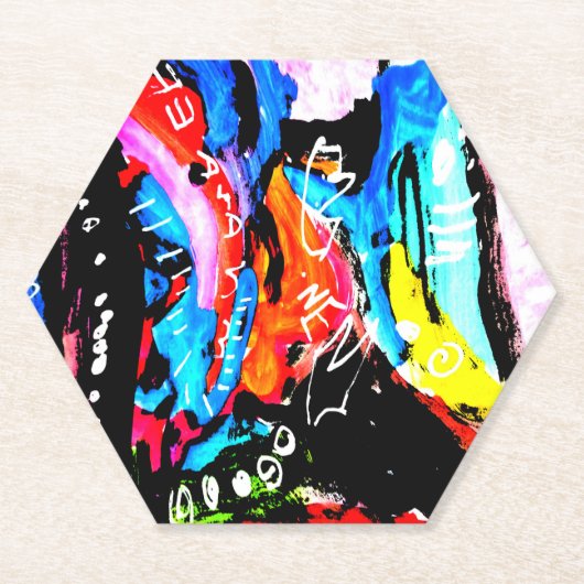 レインボーミックスド ペーパーコースター (正面)