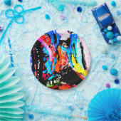 レインボーミックスド ペーパープレート (パーティー)