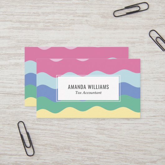 レインボーミニマストライプリスト手作り名刺 名刺 (正面/裏面インサイチュ)