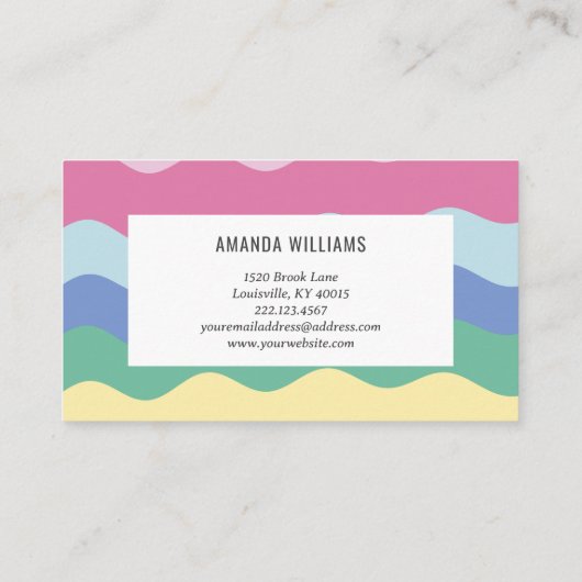 レインボーミニマストライプリスト手作り名刺 名刺 (裏面)