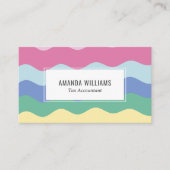 レインボーミニマストライプリスト手作り名刺 名刺 (正面)