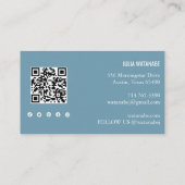 レインボーミニマストライプリストQRコードソーシャルメディア 名刺 (裏面)