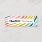 レインボーミニマリストストライプズハンドメイド スキニー名刺 (正面)