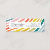 レインボーミニマリストストライプズハンドメイド スキニー名刺 (裏面)