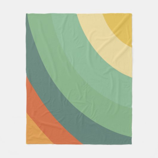 レインボーミニマリストストライプズハンドメイド フリースブランケット (正面)