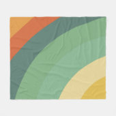 レインボーミニマリストストライプズハンドメイド フリースブランケット (正面(横))