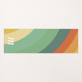 レインボーミニマリストストライプズハンドメイド ヨガマット (正面(横))