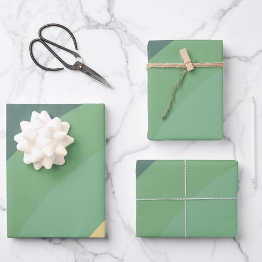 レインボーミニマリストストライプズハンドメイド ラッピングペーパーシート (正面)