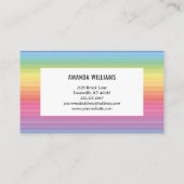 レインボーミニマリストストライプズハンドメイド 名刺 (裏面)