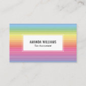 レインボーミニマリストストライプズハンドメイド 名刺 (正面)